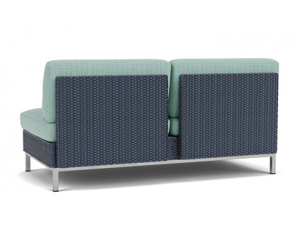 Lloyd Flanders™ Elements Armless Settee with Loom Back - Denim Blue