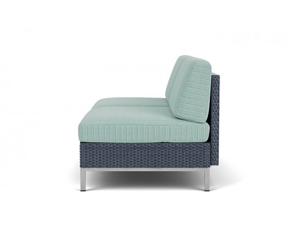 Lloyd Flanders™ Elements Armless Settee with Loom Back - Denim Blue