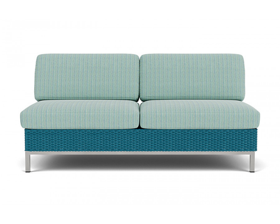 Lloyd Flanders™ Elements Armless Settee with Loom Back - Peacock