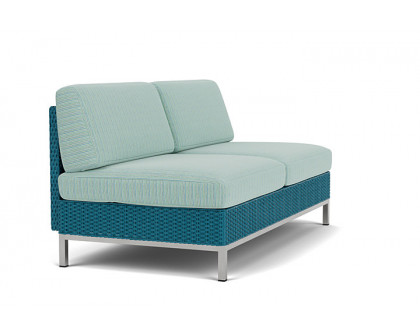 Lloyd Flanders™ Elements Armless Settee with Loom Back - Peacock