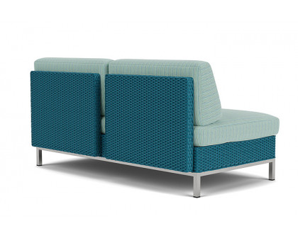 Lloyd Flanders™ Elements Armless Settee with Loom Back - Peacock