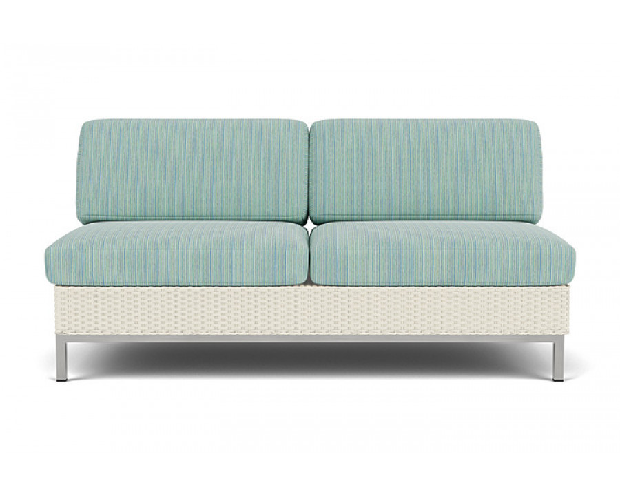 Lloyd Flanders™ Elements Armless Settee with Loom Back - Ivory