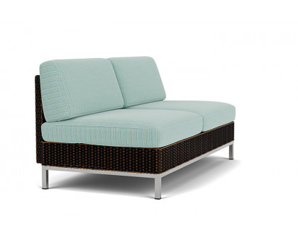 Lloyd Flanders™ Elements Armless Settee with Loom Back - Mink