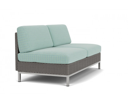 Lloyd Flanders™ Elements Armless Settee with Loom Back - Pewter