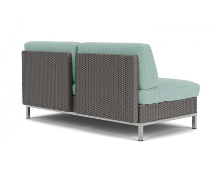 Lloyd Flanders™ Elements Armless Settee with Loom Back - Pewter