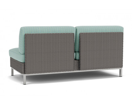 Lloyd Flanders™ Elements Armless Settee with Loom Back - Pewter