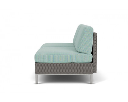 Lloyd Flanders™ Elements Armless Settee with Loom Back - Pewter