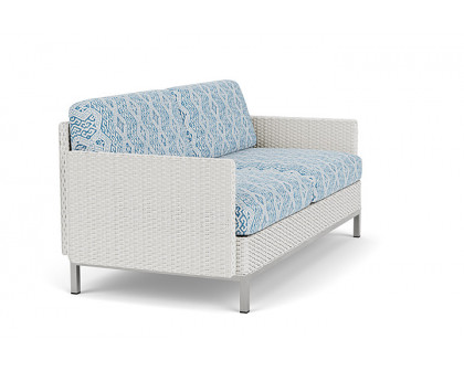 Lloyd Flanders™ Elements Settee with Loom Arms and Back - Matte White