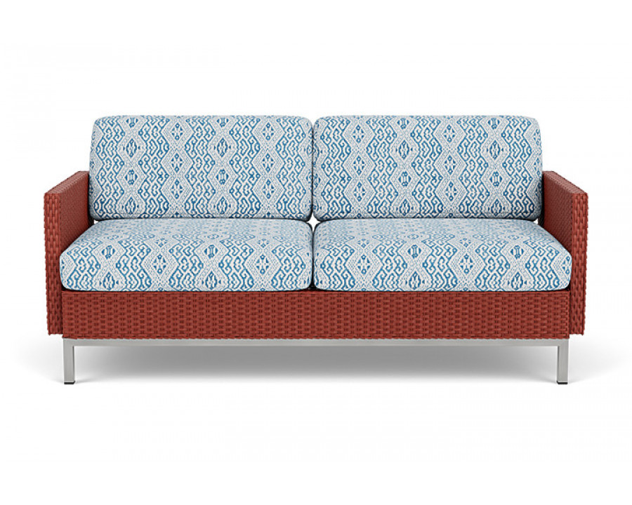 Lloyd Flanders™ Elements Settee with Loom Arms and Back - Terracotta