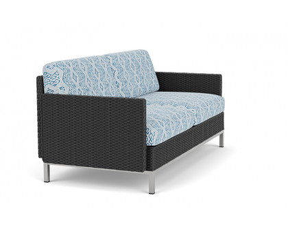 Lloyd Flanders™ Elements Settee with Loom Arms and Back - Charcoal