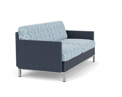 Lloyd Flanders™ Elements Settee with Loom Arms and Back - Denim Blue