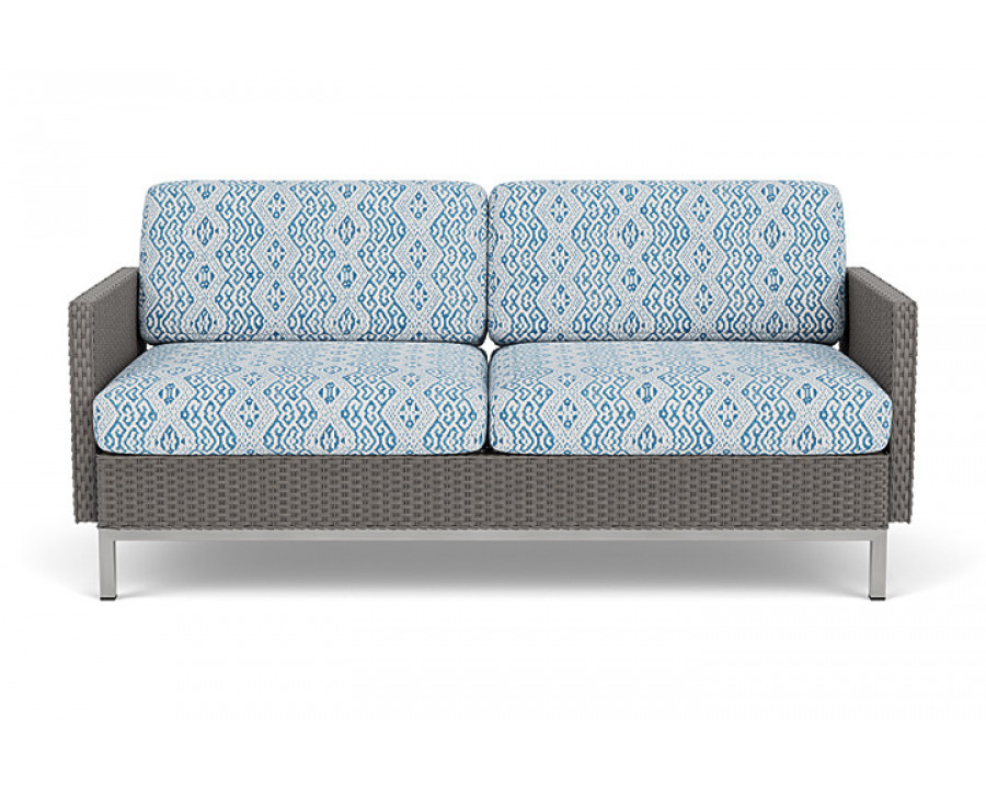 Lloyd Flanders™ Elements Settee with Loom Arms and Back - Pewter