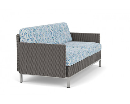 Lloyd Flanders™ Elements Settee with Loom Arms and Back - Pewter