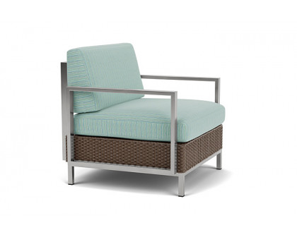 Lloyd Flanders™ Elements Lounge Chair with Stainless Steel Arms and Back - Bark