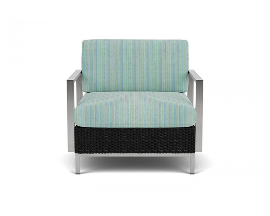 Lloyd Flanders™ Elements Lounge Chair with Stainless Steel Arms and Back - Ebony