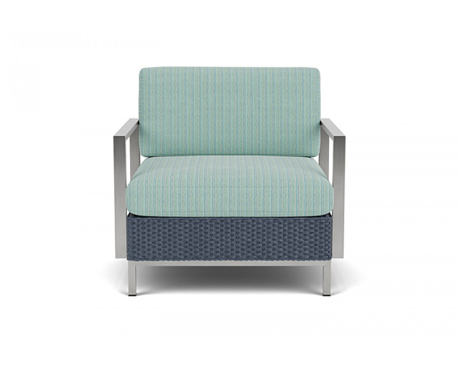 Lloyd Flanders™ Elements Lounge Chair with Stainless Steel Arms and Back - Denim Blue