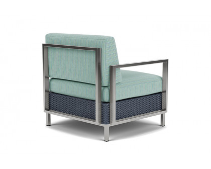 Lloyd Flanders™ Elements Lounge Chair with Stainless Steel Arms and Back - Denim Blue