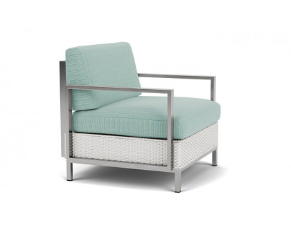 Lloyd Flanders™ Elements Lounge Chair with Stainless Steel Arms and Back - Matte White