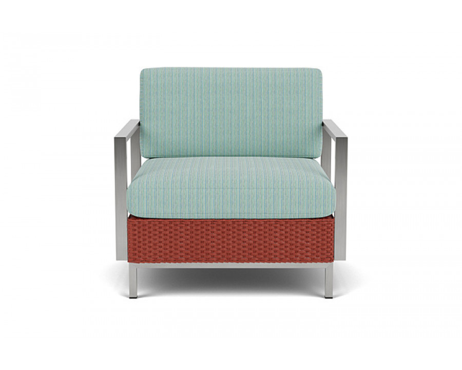 Lloyd Flanders™ Elements Lounge Chair with Stainless Steel Arms and Back - Terracotta