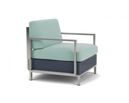 Lloyd Flanders™ Elements Lounge Chair with Stainless Steel Arms and Back - Denim Blue