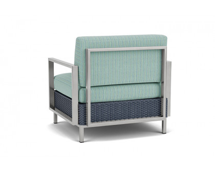 Lloyd Flanders™ Elements Lounge Chair with Stainless Steel Arms and Back - Denim Blue