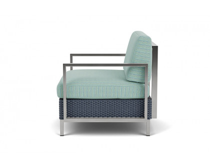 Lloyd Flanders™ Elements Lounge Chair with Stainless Steel Arms and Back - Denim Blue