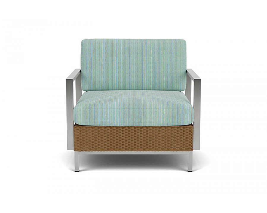 Lloyd Flanders™ Elements Lounge Chair with Stainless Steel Arms and Back - Hickory