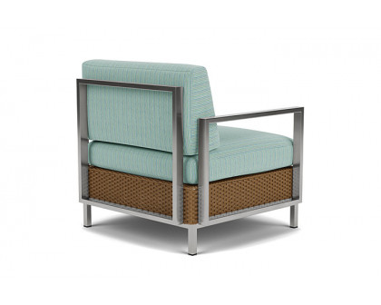 Lloyd Flanders™ Elements Lounge Chair with Stainless Steel Arms and Back - Hickory