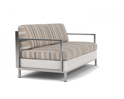 Lloyd Flanders™ Elements Settee with Stainless Steel Arms and Back - White