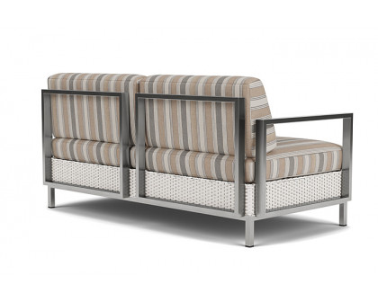 Lloyd Flanders™ Elements Settee with Stainless Steel Arms and Back - White