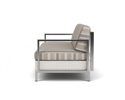 Lloyd Flanders™ Elements Settee with Stainless Steel Arms and Back - White