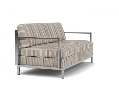 Lloyd Flanders™ Elements Settee with Stainless Steel Arms and Back - Linen