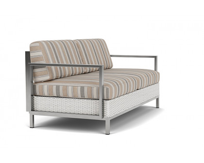 Lloyd Flanders™ Elements Settee with Stainless Steel Arms and Back - Matte White