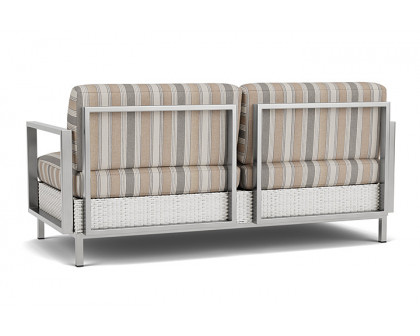 Lloyd Flanders™ Elements Settee with Stainless Steel Arms and Back - Matte White