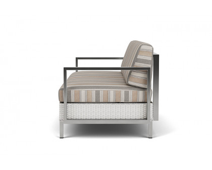 Lloyd Flanders™ Elements Settee with Stainless Steel Arms and Back - Matte White