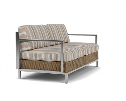 Lloyd Flanders™ Elements Settee with Stainless Steel Arms and Back - Fawn