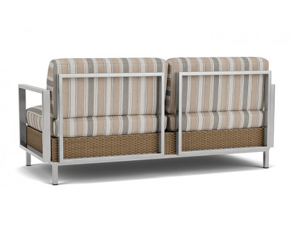 Lloyd Flanders™ Elements Settee with Stainless Steel Arms and Back - Fawn