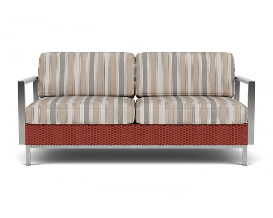 Lloyd Flanders™ Elements Settee with Stainless Steel Arms and Back - Terracotta