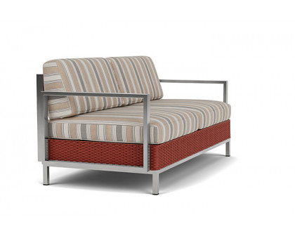 Lloyd Flanders™ Elements Settee with Stainless Steel Arms and Back - Terracotta