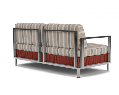 Lloyd Flanders™ Elements Settee with Stainless Steel Arms and Back - Terracotta