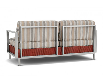 Lloyd Flanders™ Elements Settee with Stainless Steel Arms and Back - Terracotta