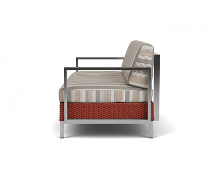 Lloyd Flanders™ Elements Settee with Stainless Steel Arms and Back - Terracotta