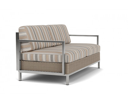 Lloyd Flanders™ Elements Settee with Stainless Steel Arms and Back - French Beige