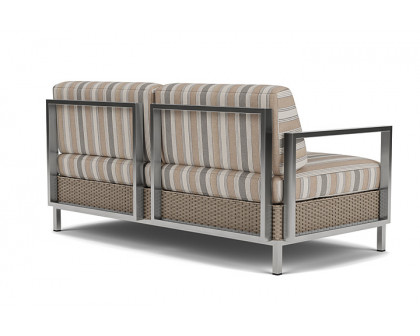 Lloyd Flanders™ Elements Settee with Stainless Steel Arms and Back - French Beige