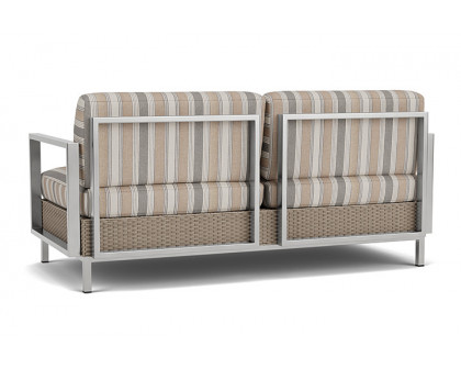 Lloyd Flanders™ Elements Settee with Stainless Steel Arms and Back - French Beige