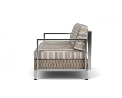 Lloyd Flanders™ Elements Settee with Stainless Steel Arms and Back - French Beige