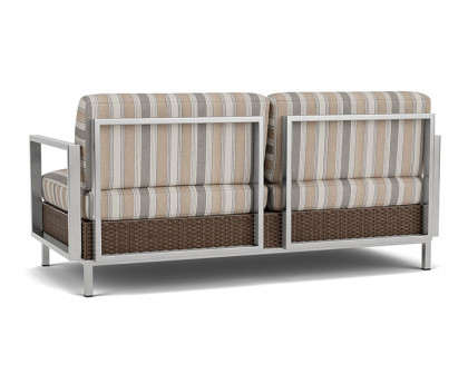 Lloyd Flanders™ Elements Settee with Stainless Steel Arms and Back - Bark