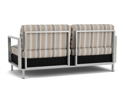 Lloyd Flanders™ Elements Settee with Stainless Steel Arms and Back - Ebony