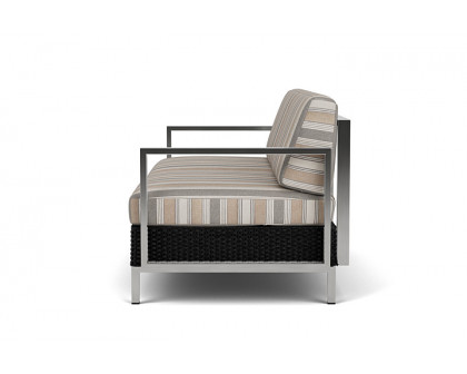 Lloyd Flanders™ Elements Settee with Stainless Steel Arms and Back - Ebony