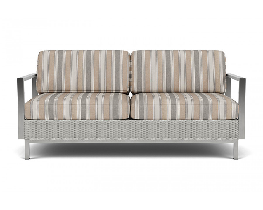 Lloyd Flanders™ Elements Settee with Stainless Steel Arms and Back - Platinum